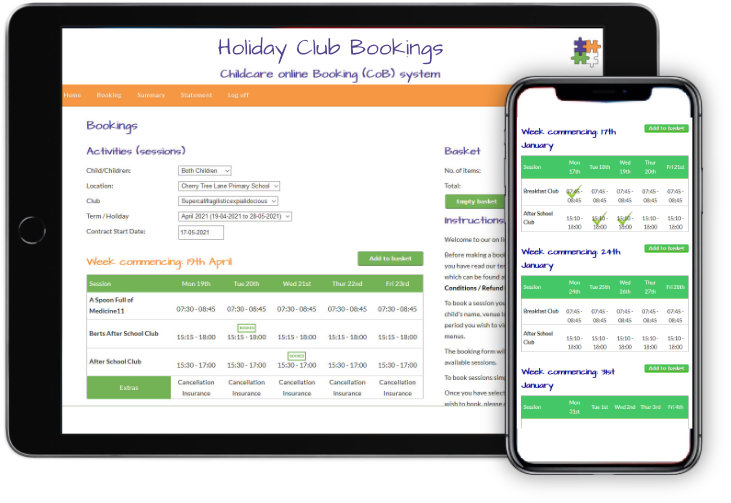Childcare Holiday Clubs Booking System