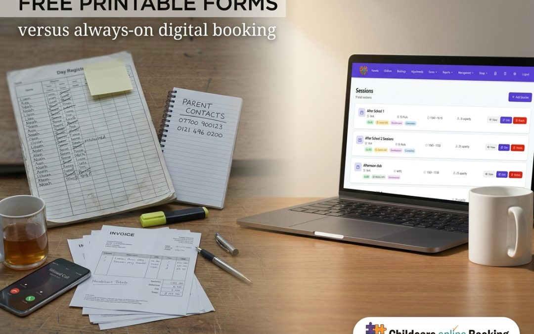 Free childcare printable forms? Choose 24/7 mobile bookings instead